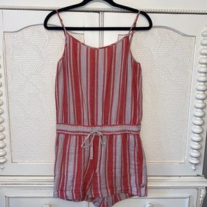 Striped Romper with tie in middle